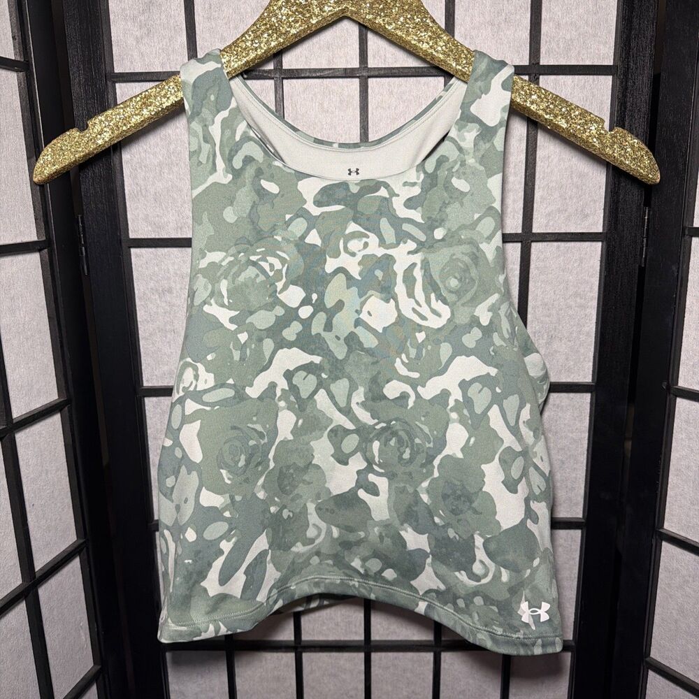 Under Armour Green Camo Cropped Tank Top Size Youth XL